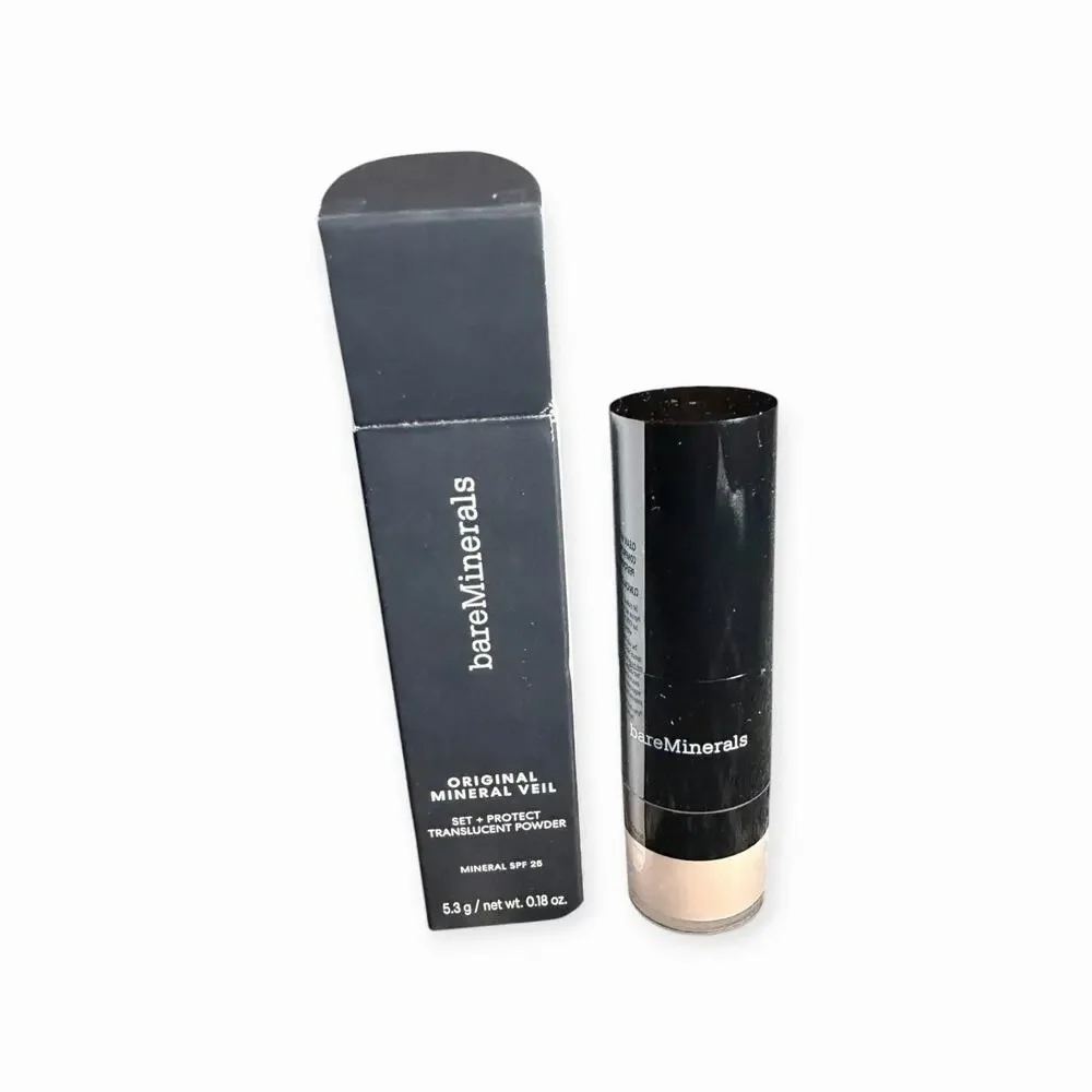 bareMinerals Original Mineral Veil Set + Protect Brush SPF 25 Translucent NIB